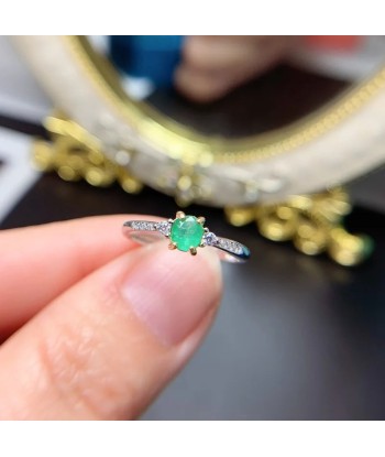 14K Gold Natural Emerald Engagement Ring for Women Comparez et commandez 