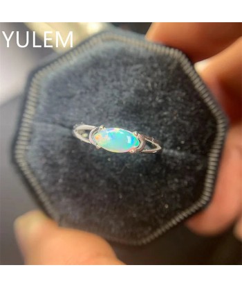 Sterling Silver Natural Opal Ring for Women Vous souhaitez 