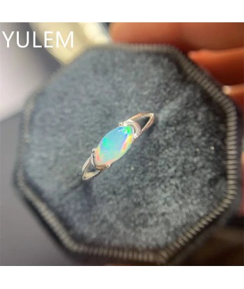 Sterling Silver Natural Opal Ring for Women Vous souhaitez 