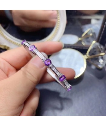 Sterling Silver Amethyst Bracelet for Women en ligne