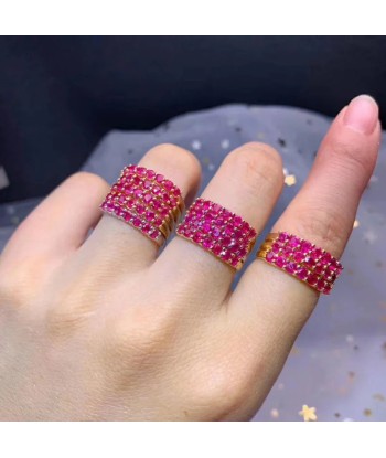 925 Silver Natural Ruby Band Ring for Women Comment ça marche