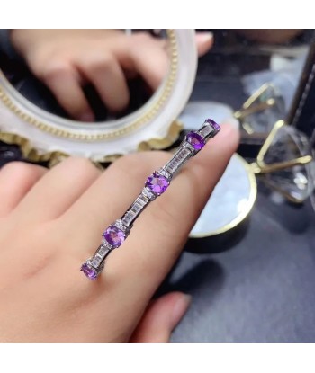 Sterling Silver Amethyst Bracelet for Women en ligne