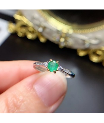 14K Gold Natural Emerald Engagement Ring for Women Comparez et commandez 