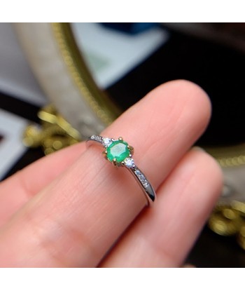 14K Gold Natural Emerald Engagement Ring for Women Comparez et commandez 