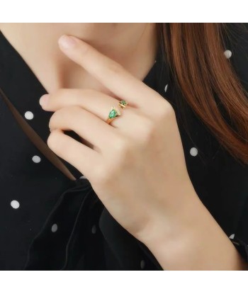 Sterling Silver 3mm x 4mm Emerald Ring for Women une grave pollution 