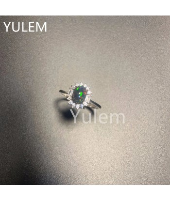 925 Sterling Silver Black Opal Wedding Ring for Women livraison et retour toujours gratuits