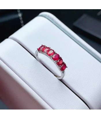 Sterling Silver Myanmar Ruby Ring for Her Amélioration de cerveau avec