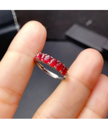 Sterling Silver Myanmar Ruby Ring for Her Amélioration de cerveau avec