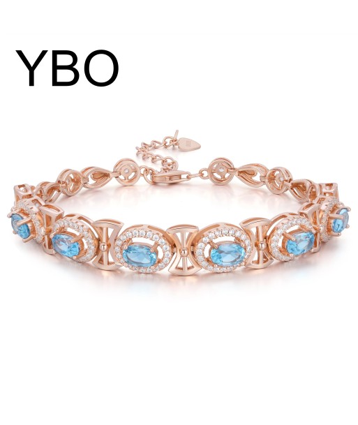 925 Sterling Silver Natural Topaz Tennis Bracelet for Women commande en ligne