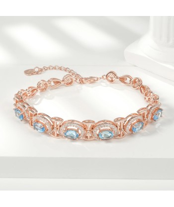 925 Sterling Silver Natural Topaz Tennis Bracelet for Women commande en ligne