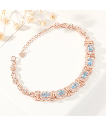 925 Sterling Silver Natural Topaz Tennis Bracelet for Women commande en ligne