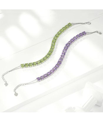 Sterling Silver Peridot Gemstone Tennis Bracelet for Women suggérées chez