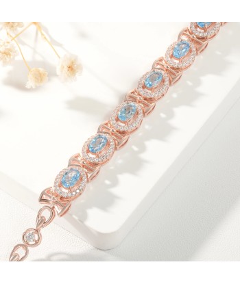 925 Sterling Silver Natural Topaz Tennis Bracelet for Women commande en ligne