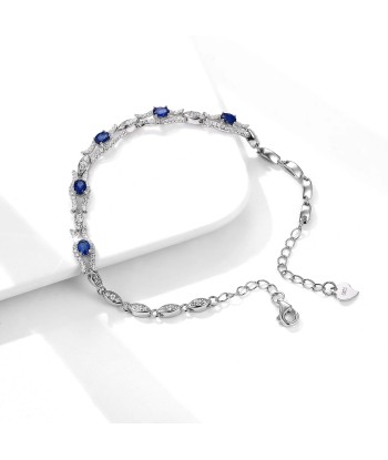 925 Sterling Silver Natural Sapphire cz Bangle for Women une grave pollution 