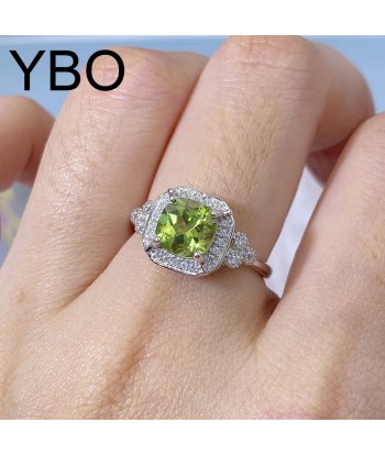 Sterling Silver 925 Peridot Engagement Ring for Women du meilleur 