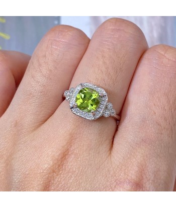 Sterling Silver 925 Peridot Engagement Ring for Women du meilleur 