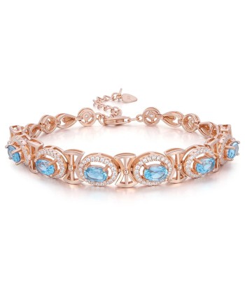 925 Sterling Silver Natural Topaz Tennis Bracelet for Women commande en ligne