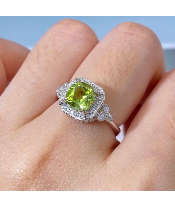 Sterling Silver 925 Peridot Engagement Ring for Women du meilleur 