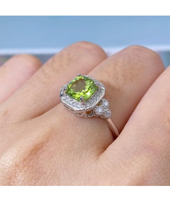 Sterling Silver 925 Peridot Engagement Ring for Women du meilleur 