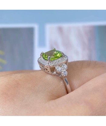 Sterling Silver 925 Peridot Engagement Ring for Women du meilleur 