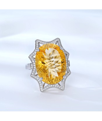 Sterling Silver 18.2ct Citrine Oval Wedding Band for Women ou a consommer sur place