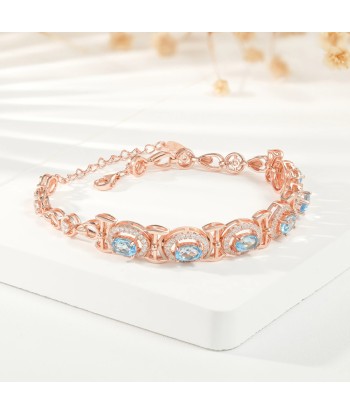 925 Sterling Silver Natural Topaz Tennis Bracelet for Women commande en ligne