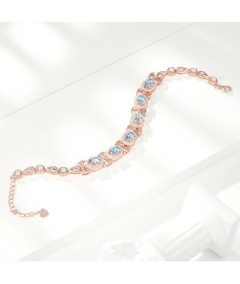 925 Sterling Silver Natural Topaz Tennis Bracelet for Women commande en ligne