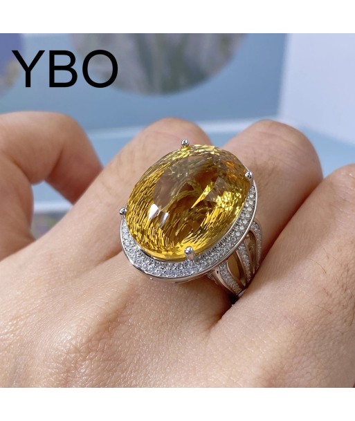 925 Sterling Silver Citrine Ring for Women Livraison rapide