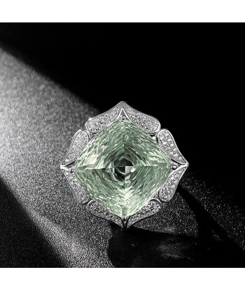 Sterling Silver Green Amethyst Ring for Women Toutes les collections ici