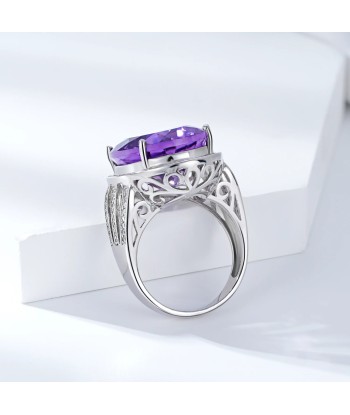 Sterling Silver Amethyst Engagement Ring for Women pas cheres