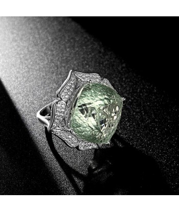 Sterling Silver Green Amethyst Ring for Women Toutes les collections ici