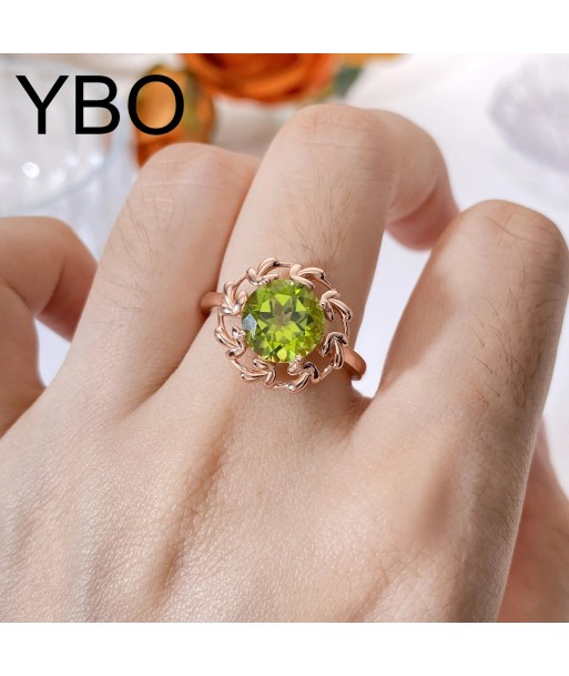 925 Sterling Silver Floral 9MM Gemstone Ring Set for Women outlet