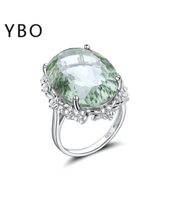 925 Sterling Silver Green Crystal Ring For Women pas cher