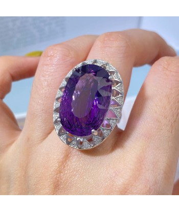 925 Sterling Silver Amethyst Nest Cut Ring for Women Comment ça marche