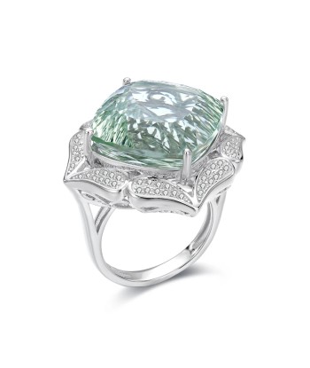 Sterling Silver Green Amethyst Ring for Women Toutes les collections ici