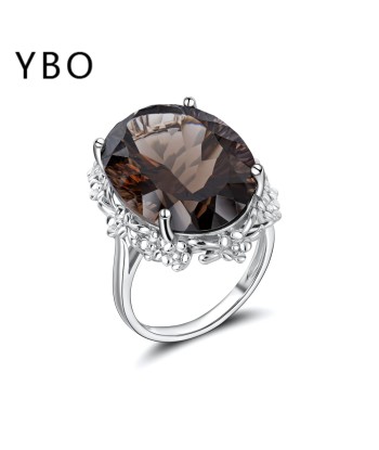 925 Sterling Silver Smoky Quartz Ring for Women Les magasins à Paris