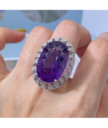 925 Sterling Silver Amethyst Nest Cut Ring for Women Comment ça marche