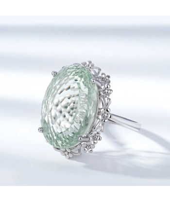 925 Sterling Silver Green Crystal Ring For Women pas cher