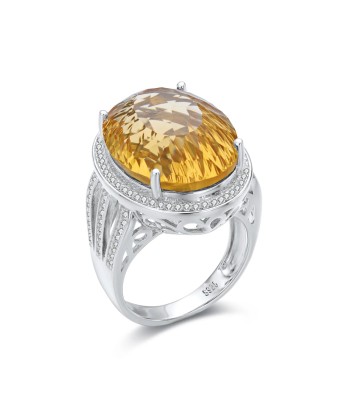 925 Sterling Silver Citrine Ring for Women Livraison rapide