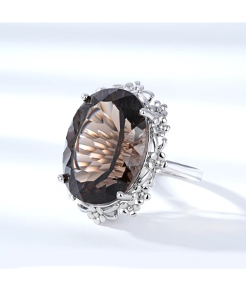 925 Sterling Silver Smoky Quartz Ring for Women Les magasins à Paris