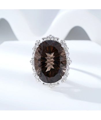 925 Sterling Silver Smoky Quartz Ring for Women Les magasins à Paris