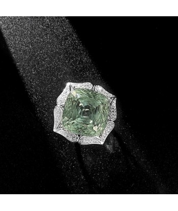 Sterling Silver Green Amethyst Ring for Women Toutes les collections ici