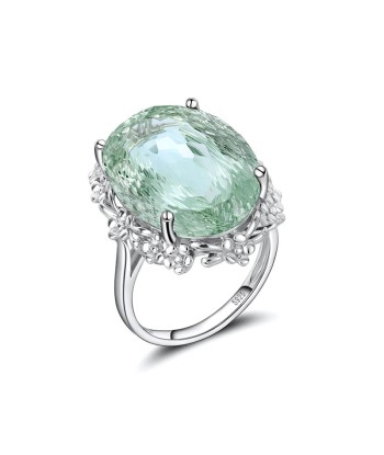 925 Sterling Silver Green Crystal Ring For Women pas cher