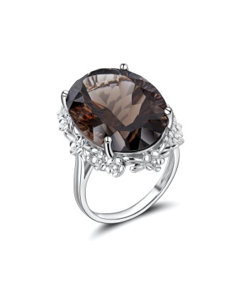 925 Sterling Silver Smoky Quartz Ring for Women Les magasins à Paris