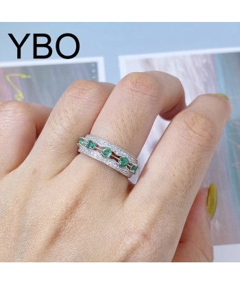 Sterling Silver Emerald Ring with CZ Stones for Women Vous souhaitez 