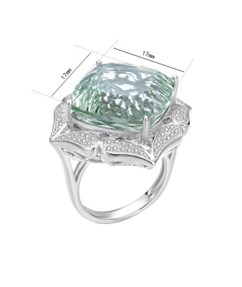 Sterling Silver Green Amethyst Ring for Women Toutes les collections ici