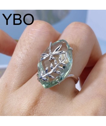 925 Sterling Silver Green Crystal Leaf Ring for Women Le MVP de beaucoup