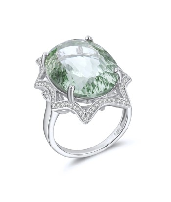 925 Sterling Silver Green Crystal Ring for Women rembourrage situé sous