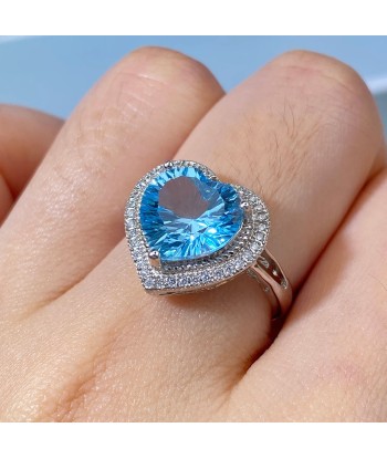 Sterling Silver Blue Topaz Ring for Women Economisez 