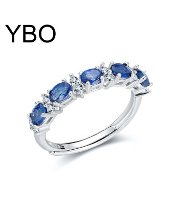 925 Sterling Silver Natural Sapphire Ring for Women de l' environnement